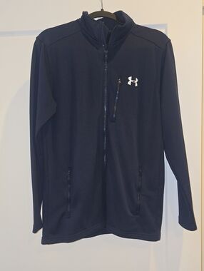 Under Armour Navy Blue Full-Zip Performance Jacket with Chest Logo